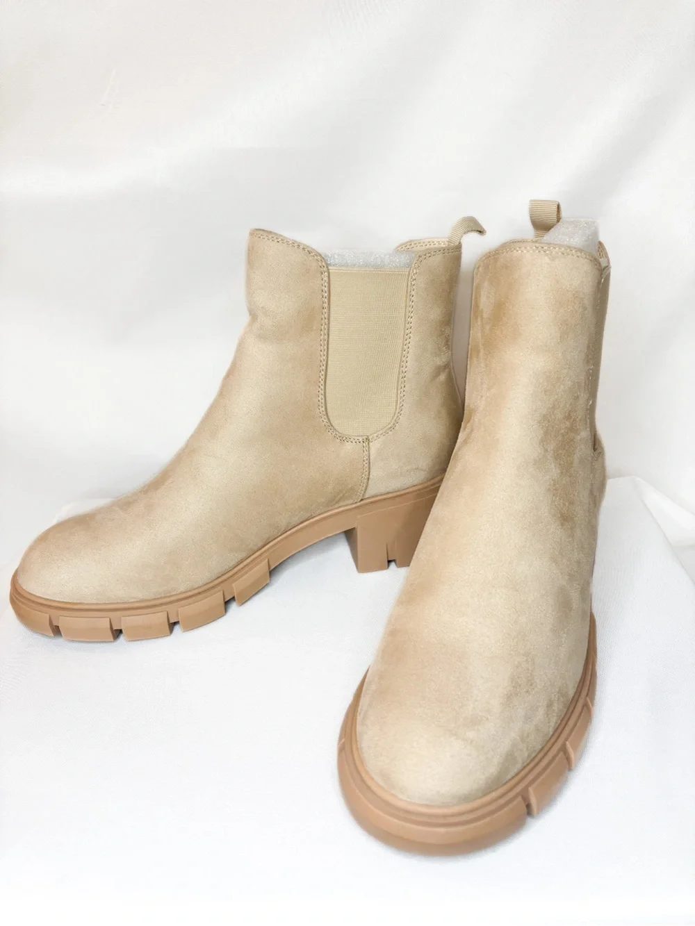 Suede Chelsea Booties in Tan - Picture 2 of 4